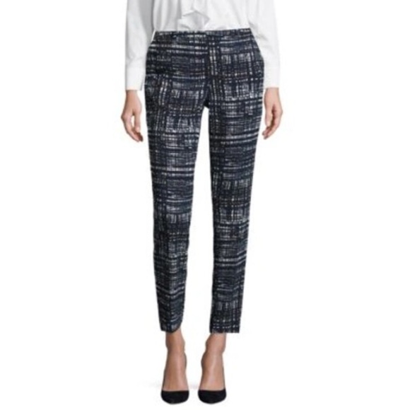 Escada Talas Weave Print Ankle Pants Navy - Picture 2 of 9